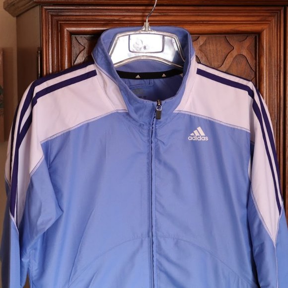 Adidas Essential 3-Stripe Windbreaker Track Jacket Style #P52640 Blue - Size S - Picture 3 of 16